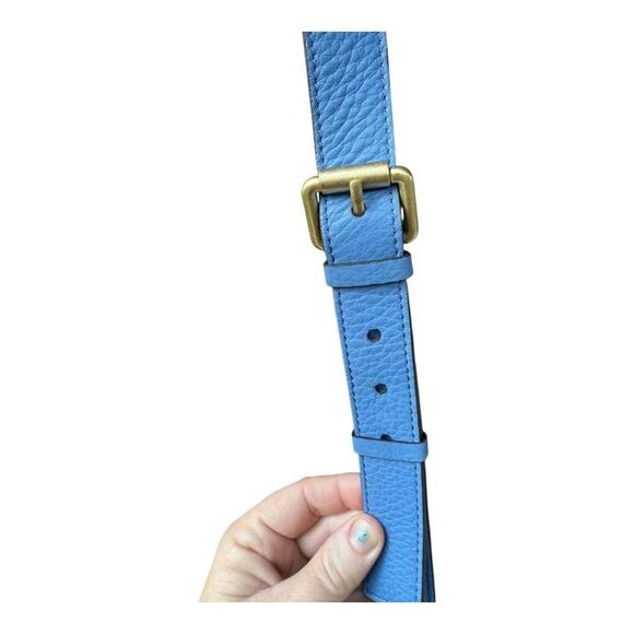 Cole Haan Ivy Pitch Stitch Beautiful Blue Leather CrossBody RFID - Picture 6 of 13